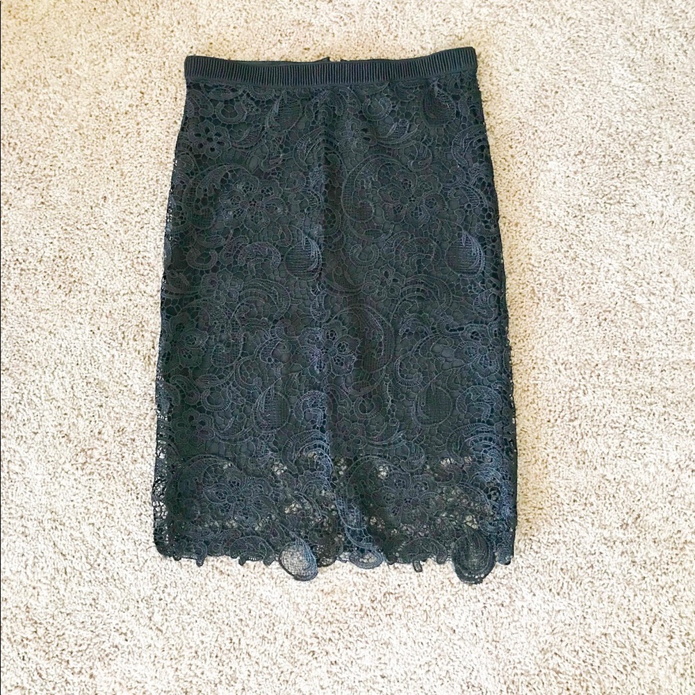 Black Lace Pencil Skirt